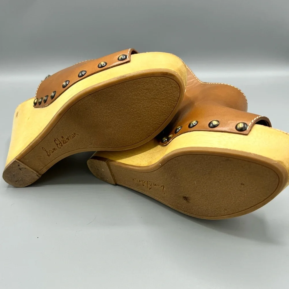 Sam Edelman Camilla Women's Wooden Heeled Platform Wedge Sandal - Picture 7 of 8